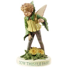 Flower Fairy G&auml;nsedistel Deko Figur Elfe Fee Blumenkind NEU am Sockel