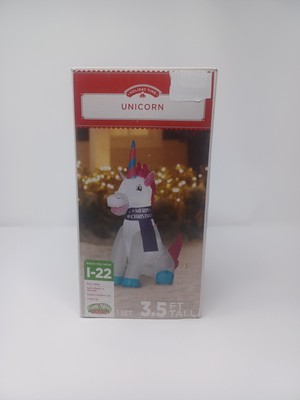 Inflatable Light Up UNICORN Christmas Holiday Time Airblown Outdoor 3.5 Ft Yard 