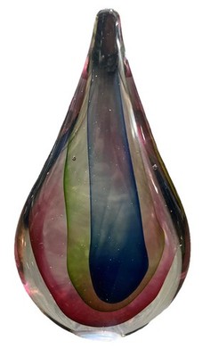 MURANO  Triple Colored  Tear Drop Sculpture By Seguso Verti d Arte  7.25  *4B