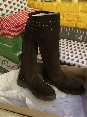 Brown suede boots
