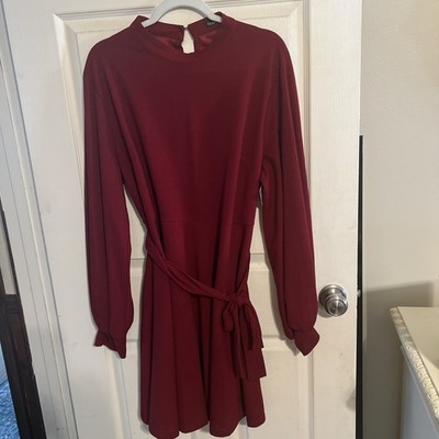 Boohoo Burgandy Women's Dress Gorgeous New With Tag