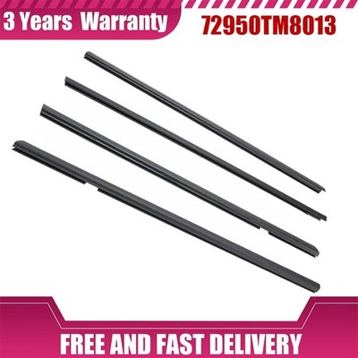 4× Window Moulding Weatherstrip Black Fits For Honda Insight 2010-2014 USA