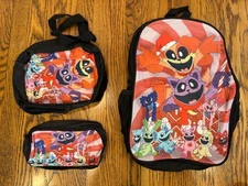Backpack Set with Cute Cat Nap Kids Backpack Lunch Bag Pencil Case