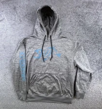 G Loomis Hoodie Mens L Gray Pullover Spellout Fishing Skeleton Fish 90s Heather
