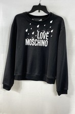 Love Moschino Women's Black Sweatshirt Logo Graphic Pullover Crewneck Size L