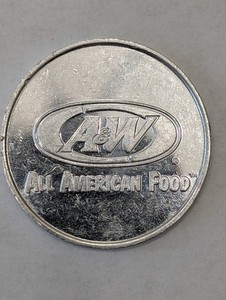 A&W Root Beer Tokens – Free Drink Vintage Promo All American Food Logo