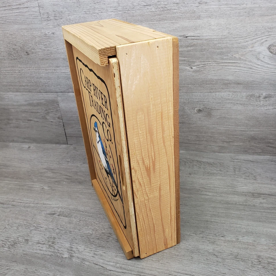 Carp River Trading Co Rod Lawrence Artist-Signed Wood Blue Jay Box RARE - Image 3 of 4