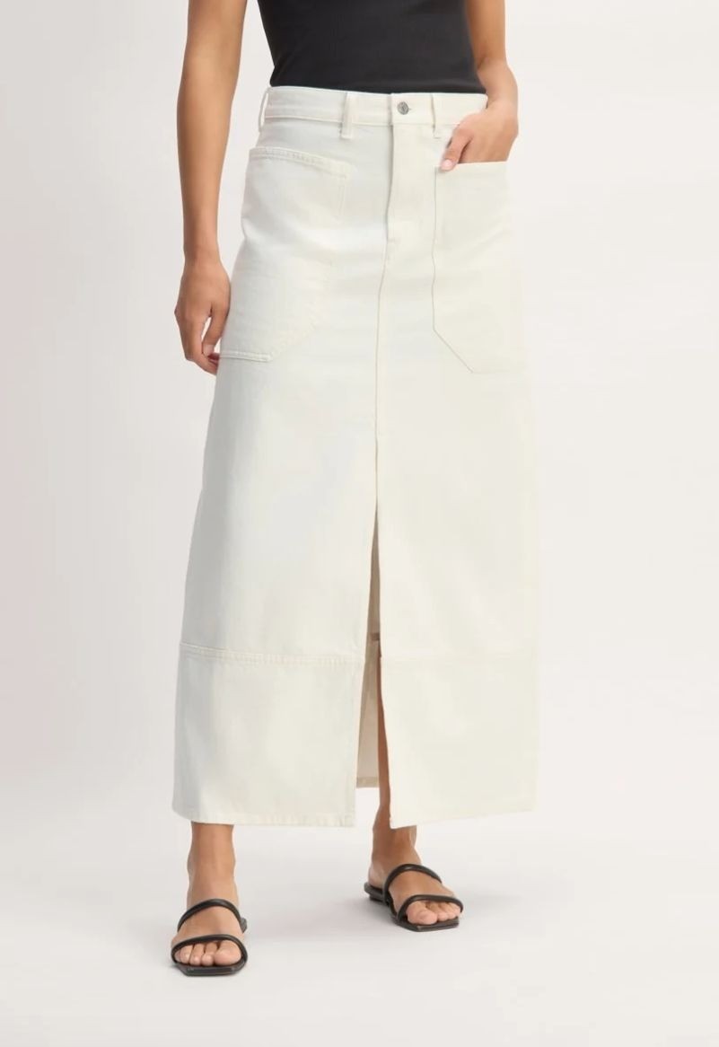 Everlane The Gardener Skirt Women's Size 32 in Bone Denim New With Tags!