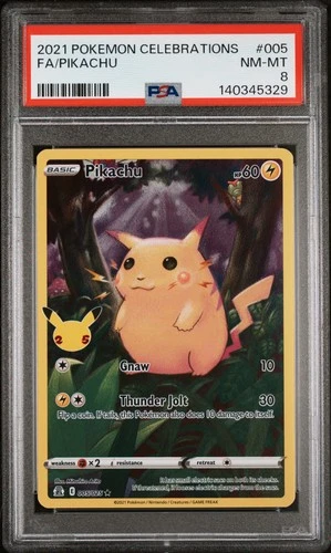 2021 POKEMON CELEBRATIONS #005 FULL ART/PIKACHU PSA 8