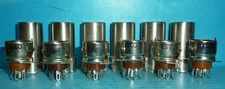 6 Eby Elco 7-Pin Miniature Tube Sockets w/ Shields NOS