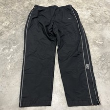 Vintage Nike Pants Mens XL Black Track Athletic Windbreaker Lined Baggy Y2K
