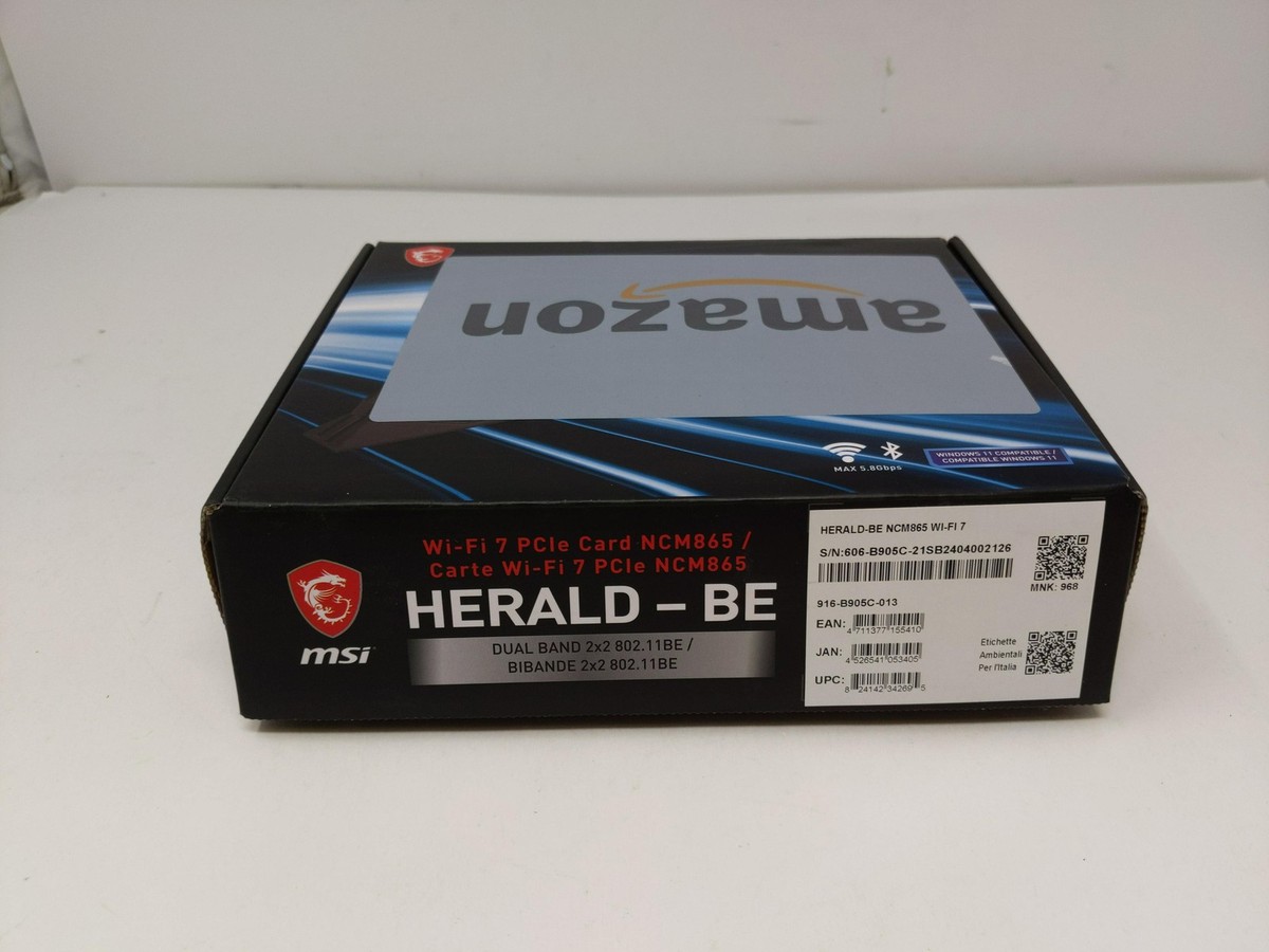 MSI Herald-BE NCM865 WI-FI 7 802.11BE, Bluetooth 5.4, PCIe