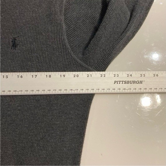 Polo Ralph Lauren grigia Pima cotone waffle maglia felpa con cappuccio ricamo pony nuova senza etichette M