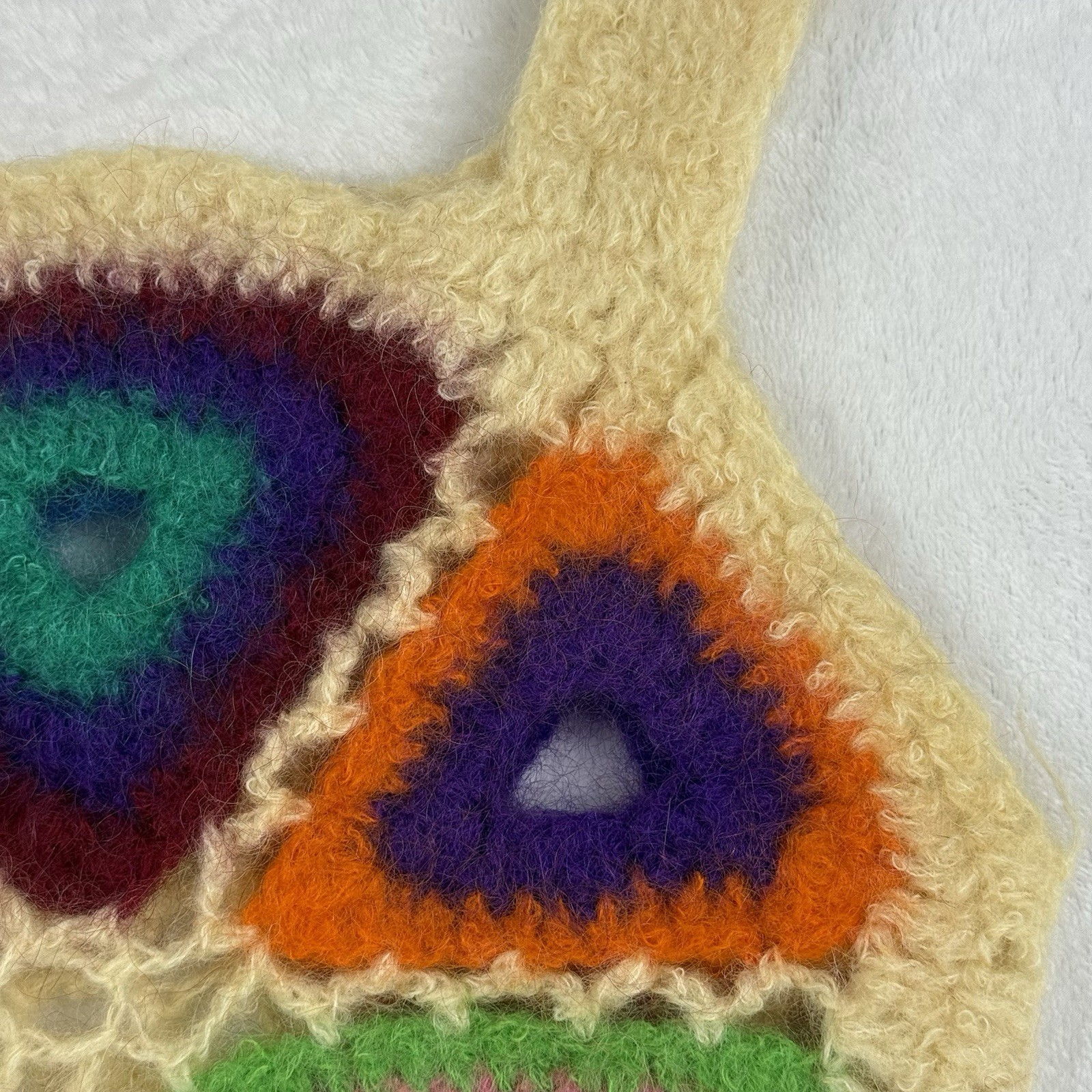 Handmade Crochet Patchwork Vest Multicolor Boho H… - image 12