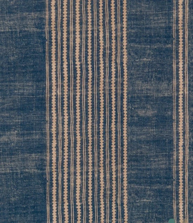 ROBERT KIME CURTAIN FABRIC "HISHI - BLUE" 2.5 METRES Cotton Blend - Image 3 of 4