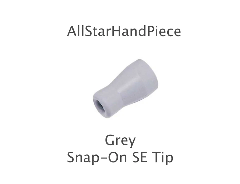 PLASDENT Dental Saliva Ejector SE Tip Snap On Replacement (Grey) Soft Silicone Tips