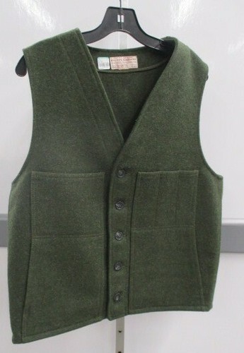 Green Mackinaw Wool Vest 100% Wool | eBay