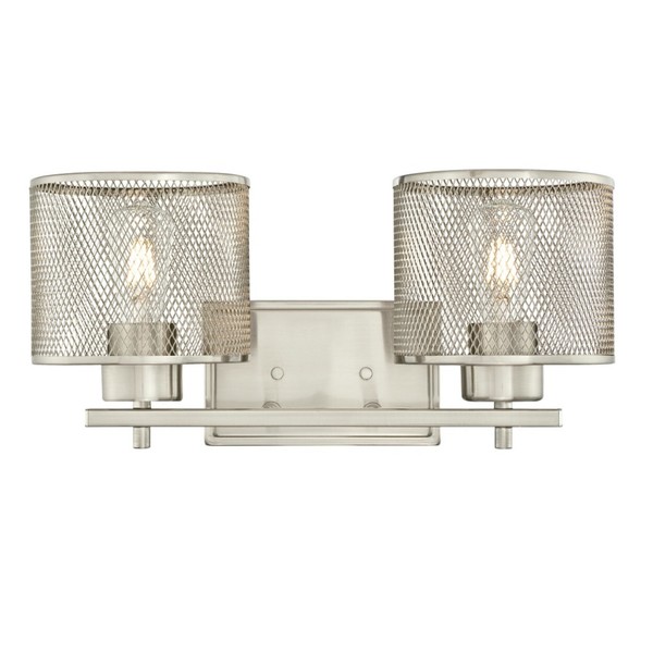 Innenbereich Wand Lampe Morrison Nickel GebüRstet E27 Zweiflammig Wandleuchte-image