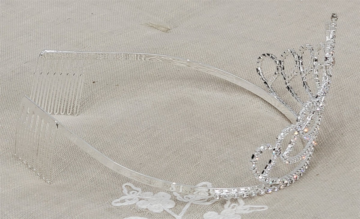 Victorian Trading Love Spell Rhinestone Heart Bridal Tiara