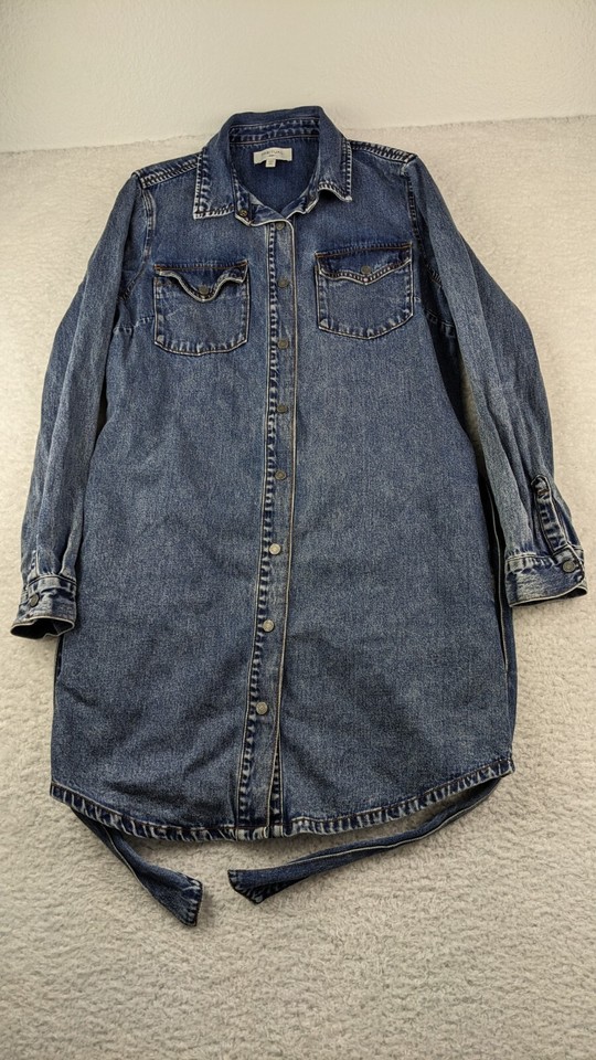 HABITUAL Denim Dress Jean Dress Dark Wash Long Sleeve Women's Size XS