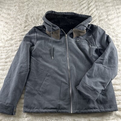 Men's Ouku Zip Up Sherpa lined Hooded Jacket Size Medium- Super Soft