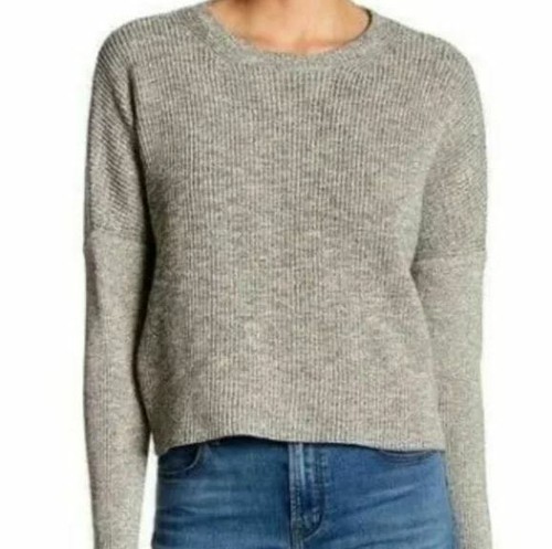 Marled Boxy Oversized Crop Sweater 
