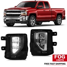 Pair Black Led Bumper Fog Lights Lamps For 2016-2018 Chevy Silverado 1500 Lh Rh Pair Black Led Bumper Fog Lights Lamps For 2016-2018 Chevy Silverado 1500 Lh Rh