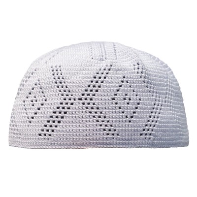 Yemini Muslim Cap Cotton White Open 