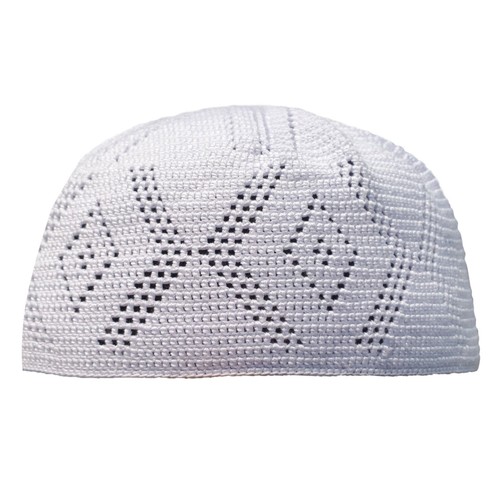 Yemini Muslim Cap Cotton White Open 