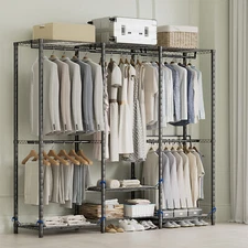 Freestanding Clothing Rack Portable Closet Wardrobe Heavy Duty Storage Organizer