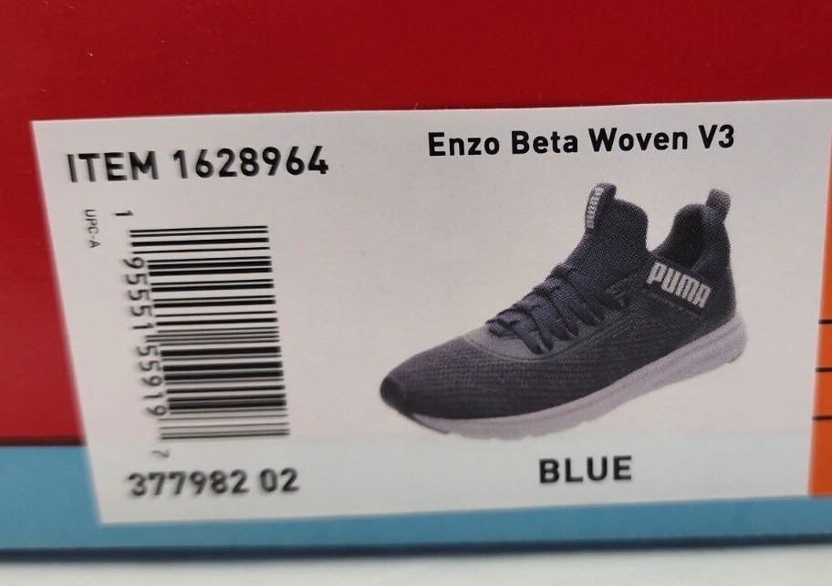PUMA men's ENZO BETA WOVEN V3 athletic shoes sizes 9M & 10.5M Blue