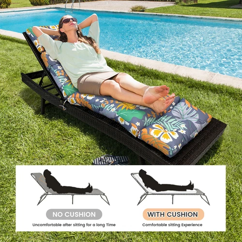 Outdoor Chair Cushion Lounge Chair Cushion Thick Beach Chaise Lounge Cushion New - Picture 48 of 60
