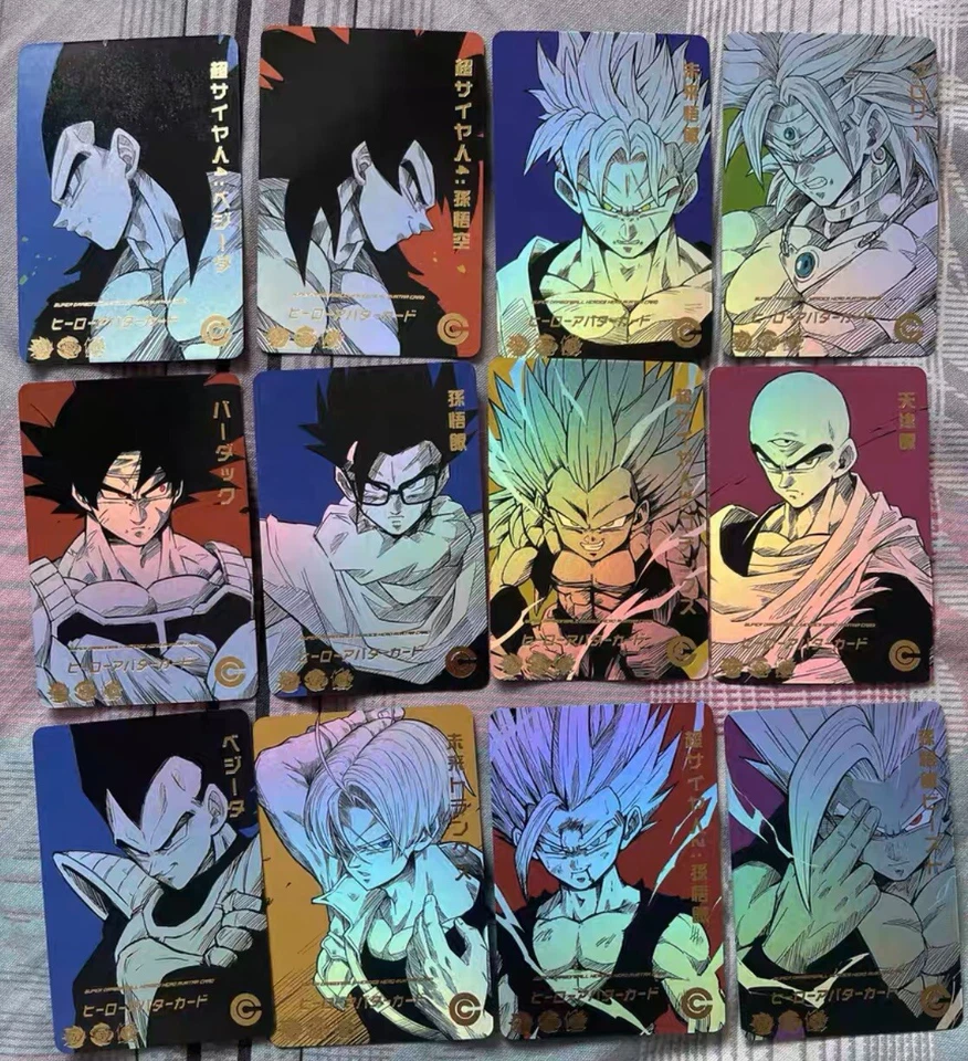 Juego completo de 54 cartas de personajes de Dragon Ball Heroes Premium Foil Holo arte completo Foto 4 de 4