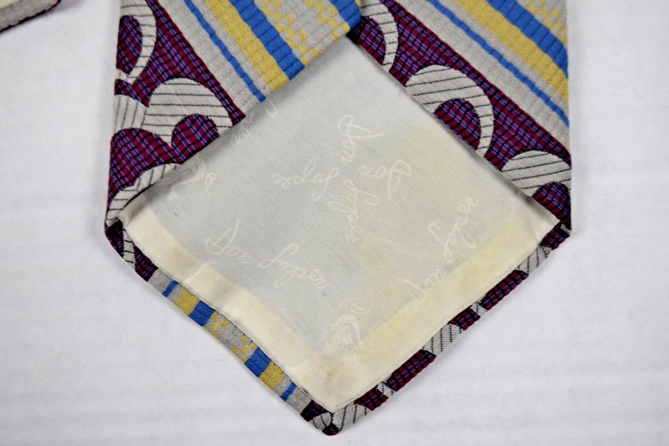 Neck Tie VTG Don Loper 60s 70s Psychedelic Clock Work Purple Poly Tie 53.5 x 4.5 - Image 3 of 4