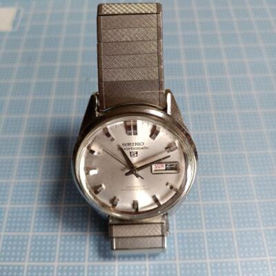 Seiko Sportmatic 5 6619-8150 Vintage Day Date Silver 21j Automatic