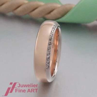 Brillant-Ring - Trauring/Partnerring/Ehering mit 15 Brillanten- 18K/750 Gold - Bild 1 von 4