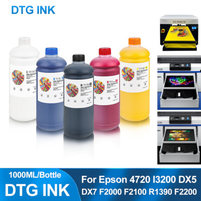 5*1000ml DtgTextile Ink For Epson L800 L805 L1800 R290 1390 1400 DX5 DX7 Printer