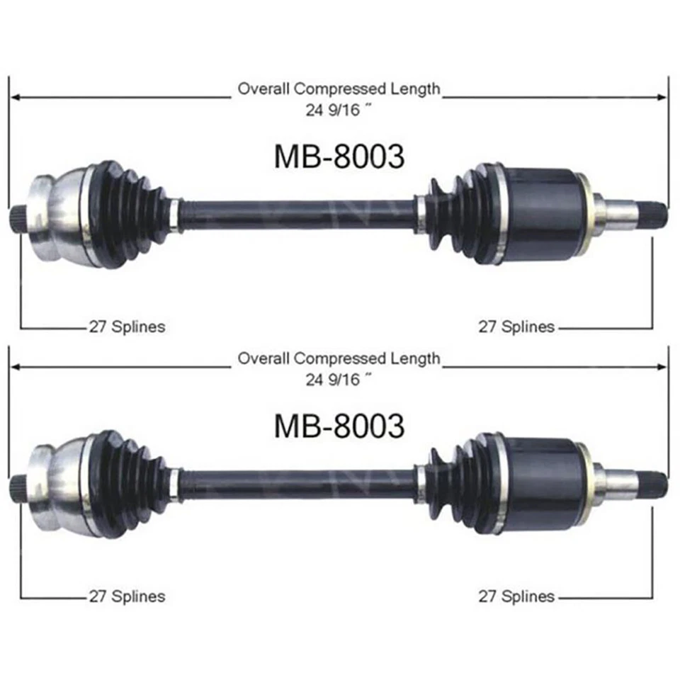 Compatível com 1970s 80s Mercedes-Benz 220 240D 250C 280CE 380SEL Par de Junta de Eixo Traseira CV - Imagem 4 de 4
