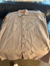 REd Kap brand work shirt L gray security badge NM+ shirt studio wardrobe sale