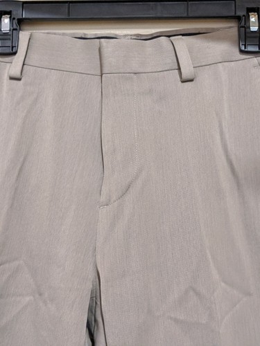 Flat Front Dress Pants Slacks Tan 