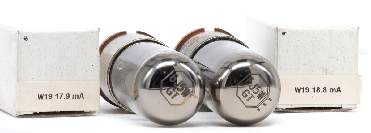 PAIR 6J5WGT/6J5GT RAYTHEON NOS Tube Lampe Valve Valvola