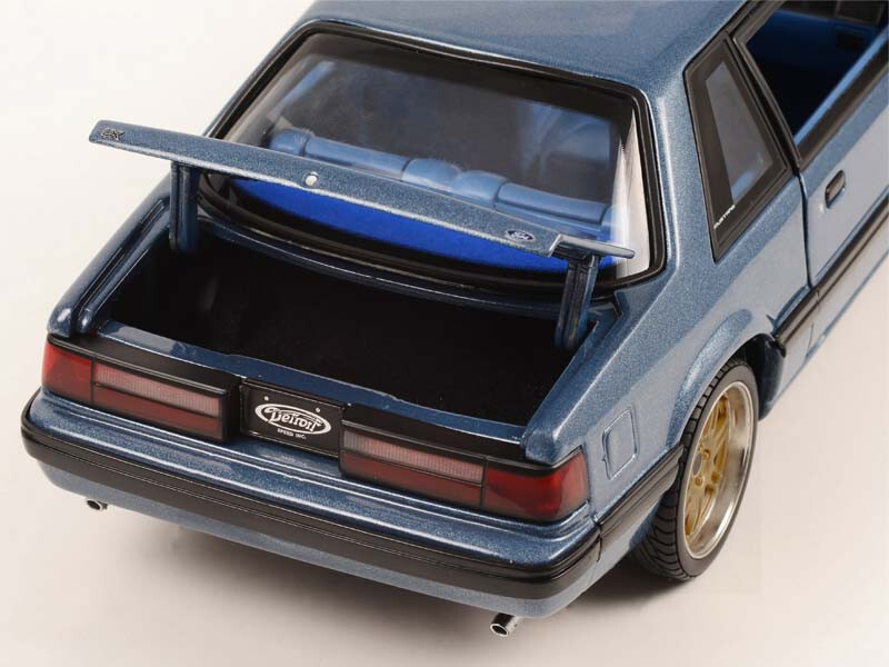 18977 118 Scale 1989 Ford Mustang 5.0 LX by Detroit Speed, Inc. Shadow Blue