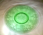 HOCKING GLASS CO. CAMEO BALLERINA GREEN 10" DIAMETER SANDWICH or SERVICE PLATE!