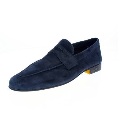 Antica Cuoieria Amalfi Mocassini Scamosciati Blu Taglia 42