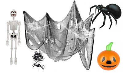 Halloween Deko gruselig hängend Party Gardine Deko Spinnennetze aufblasbar