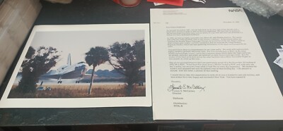 NASA STS-38 Space Shuttle Atlantis Landing Photo With NASA EMPLOYEE LETTER   