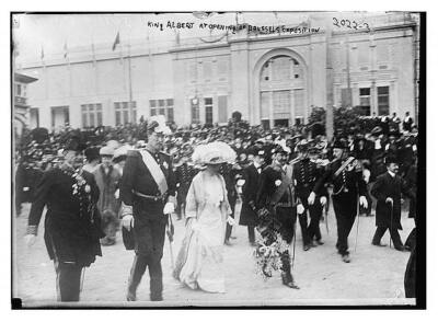 King Albert at opening of Brussels Exposition c1900 Large Old Photo