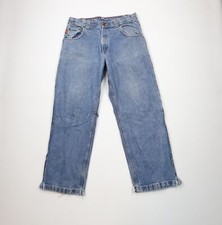 Vintage 90s Streetwear Mens 36x32 Baggy Wide Leg Skateboard Denim Jeans Blue