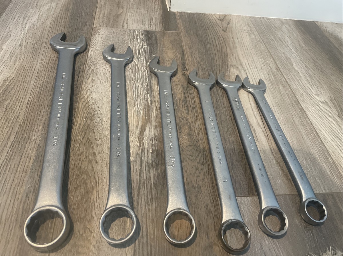 VTG Proto USA Large Combination Box End Open Wrench Set 1-1/4 -5