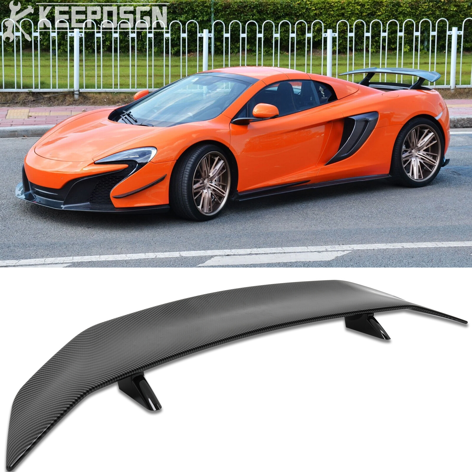 For Mclaren 720s 650s 570s 46" Carbon Fiber Rear Trunk Spoiler GT Racing Wing